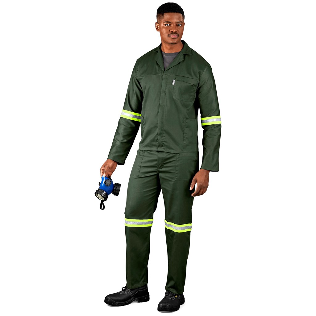 Acid Resistant Polycotton Conti Suit - Reflective Arm & Legs - Yellow Tape - Image 4