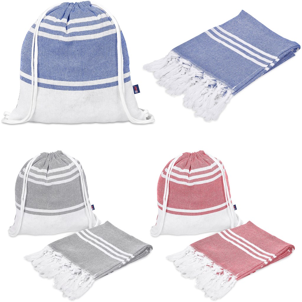 US Basic Santa Cruz Cotton-Rich Beach Towel & Drawstring Bag - Image 5